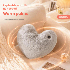 Almohada Eléctrica USB con Forma de Corazón, Cojín Calefactor de Felpa, Almohada Cálida de Invierno, Regalo de San Valentín, Personalizable OEM - Product Image 6