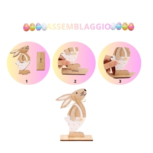 Set di 4 Coniglietti Pasquali in Legno, Decorazioni per Casa e Giardino - Product Image 4