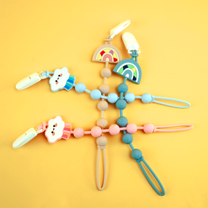 Mordedores suaves ecológicos <span class=keywords><strong>para</strong></span> bebés, cuentas en forma de silicona de grado alimenticio y <span class=keywords><strong>mordedor</strong></span> de madera, accesorios <span class=keywords><strong>para</strong></span> aliviar la dentición - Product Image 4