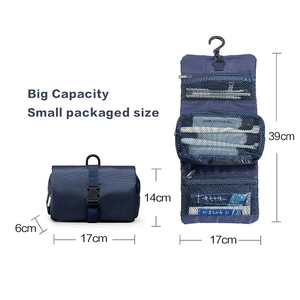 Borsa <span class=keywords><strong>da</strong></span> Toilette Compatta Oxford Resistente, Arrotolabile, con Pochette Cosmetica Staccabile, <span class=keywords><strong>Organizer</strong></span> <span class=keywords><strong>da</strong></span> Viaggio per <span class=keywords><strong>Trucchi</strong></span> e Articoli <span class=keywords><strong>da</strong></span> Toilette - Product Image 3