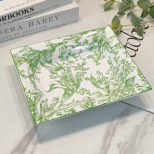 Promotion : Service de table moderne de luxe en porcelaine fine, motif Orchidée Clochette Verte, avec options personnalisables - Product Image 3