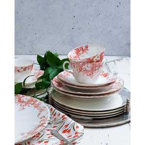 Ensemble luxueux de trois tasses à fleurs d'oranger et d'un plateau à gâteau, contenants de stockage alimentaire écologiques de style européen pour les hôtels - Product Image 3