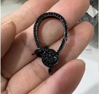 Vendeur chaud fait à la main bricolage grand fermoir homard noir fermoirs pavés CZ pour la fabrication de bijoux