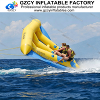 Bateau gonflable commercial en forme de poisson volant, tube gonflable tractable pour sports nautiques et divertissements de plage