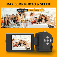 Videocámara Digital Compacta Transparente Y2K Personalizable con Pantalla Giratoria Antivibración para Videógrafos