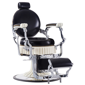Fauteuil de barbier vintage hydraulique inclinable, robuste et classique pour salon de coiffure - Product Image 5