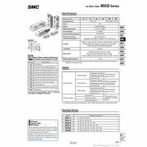 MXQ20-75A โต๊ะสไลด์ลมนิวเมติก SMC - Product Image 1