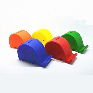 Salvadanaio salvadanaio in plastica a forma di elefante in PVC sicuro personalizzato promozionale all'ingrosso per bambini - Product Image 1