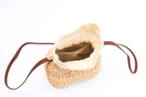 Bolso de Paja y Jacinto de Agua Tejido a Mano, Bolso Bandolera Ovalado de Moda Hecho a Mano con Forro de Lona y Cordón Ajustable - Product Image 3