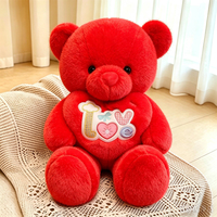 Boneka Beruang Teddy Lembut Romantis dengan Bordir Hati, Mainan Boneka Isi Dakron untuk Lamaran Pernikahan, Hadiah Hari Ibu