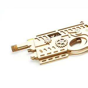 Rompecabezas 3D de Madera, Modelo de Halcón, Pistola de Bandas Elásticas de Accionamiento Manual para Niños de 8 a 13 Años, Color Madera Natural - Product Image 3