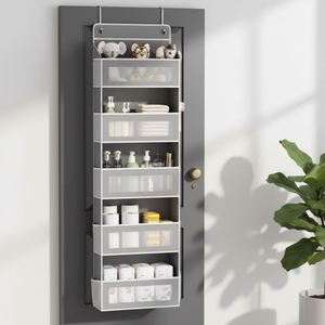 Organisateur de porte suspendu peu encombrant à 5 niveaux, 5 grandes poches latérales, 10 poches latérales, capacité de 20 kg, pour l'organisation des placards, des murs, des chambres et des salles de bain - Product Image 1