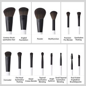 Juego de <span class=keywords><strong>Brochas</strong></span> de Maquillaje de Doble Punta Personalizadas en Oferta, Brocha para Difuminar Sombras de Ojos para Maquillaje Líquido, en Polvo y en Crema - Product Image 4