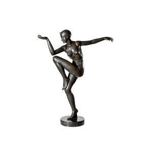 Sculpture de danseuse en bronze style Art déco - Sculpture métallique moderne élégante pour la décoration de maison de luxe - Product Image 2