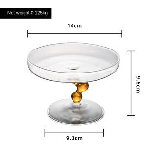 European-Style High-Legged Ins Wind Glass Fruit Plate Decorative <strong>Dessert</strong> Snack <strong>Tray</strong> with Gourd for Cake Tools - Product Image 6