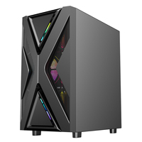 Ruix P30 Mid Tower ATX Gaming PC Case with Side Tempered Glass Mesh Fashionable Transparent Computer Case for Desktop Office Use