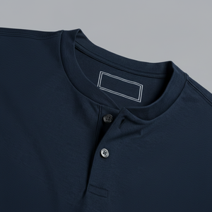 Hanley Camiseta 2 botones logotipo personalizado 2 botones personalizados manga corta Henley camisas - Product Image 1