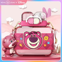 Bouteille d'eau de style ours rose de 800ml pour filles légère et étanche pour l'école et la salle de sport Flacon à vide et thermos à la mode
