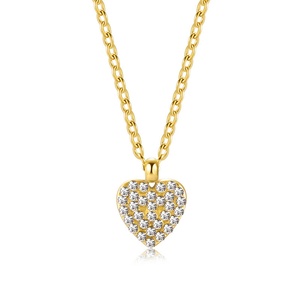 Trendy Diamond Stainless Steel love Necklace Jewelry <b>Set</b> <b>Crystal</b> Cz Cubic Zirconia Heart Earrings Necklace Jewelry <b>Set</b> - Product Image 2