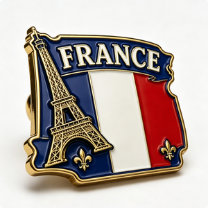 Pin Metálico de la Torre Eiffel de Francia, Chapado en Oro, Forma Irregular, Esmalte Duro, Aleación de Zinc, Insignia de Recuerdo - Product Image 3