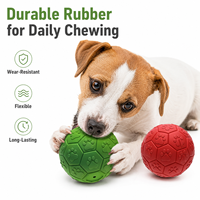 Ballon de football en caoutchouc épais pour chien, jouet sonore pour chien avec couineur, idéal pour les chiens de petite et moyenne taille, pour la dentition et le jeu, fabriqué par un fabricant OEM.