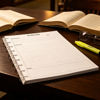 Bloc-notes personnalisé imprimé pour liste de tâches quotidiennes, planificateur, recharge de feuilles mobiles, espace de notes pour tri prioritaire, organisateur de travail