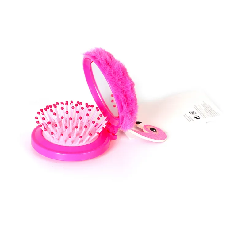Wholesale Custom Fashion Flamingo Plastic Acrylic Foldable Comb Hair Accessories For Kids