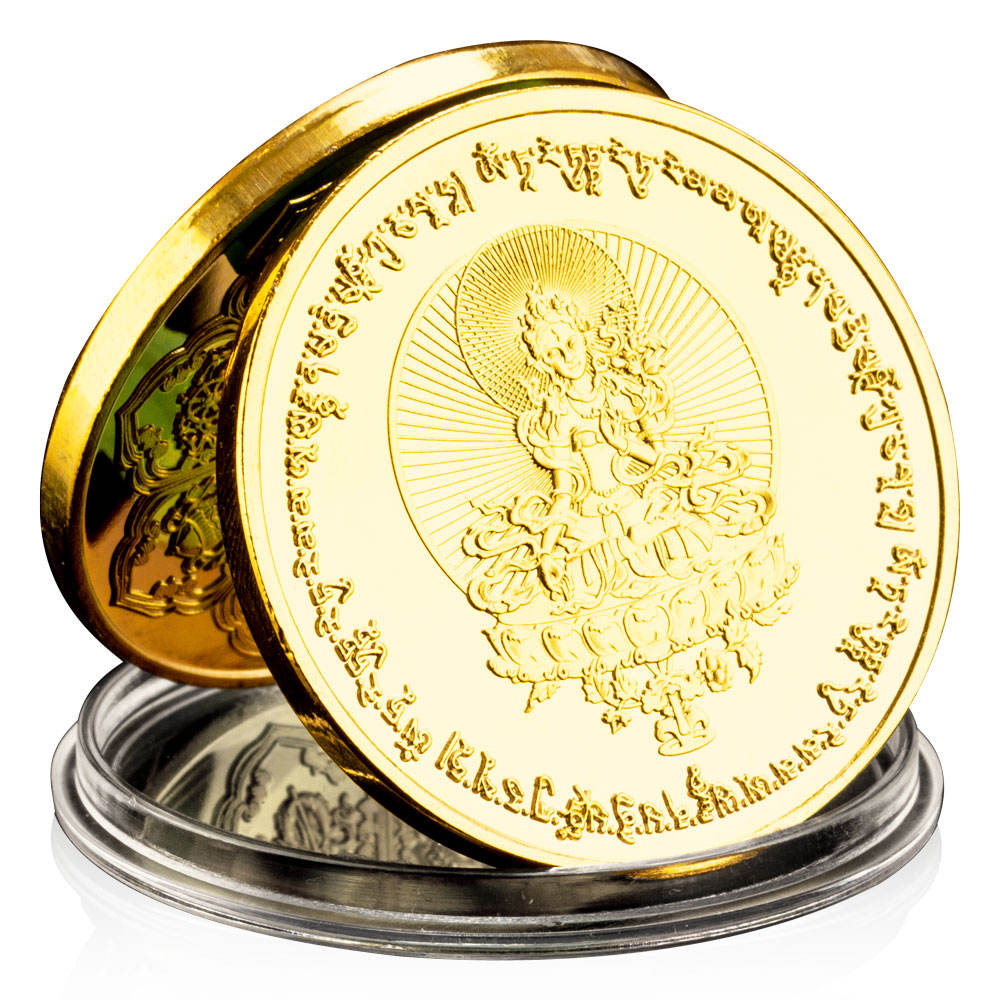佛教慈悲女神镀金幸运硬币纪念家居装饰品金属纪念品及礼品| Alibaba.com