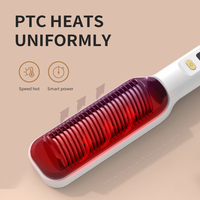 Nouveau lisseur de cheveux 2-en-1 anti-brûlure à ions négatifs 360 °   Lisseur de cheveux rotatif à cordon, utilisation humide et sèche, chauffage rapide PTC, peigne chauffant