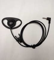 3.5mm D-Shape Style Wired Earhook Headphone Single Side walkie talkie Earphone One Side Earhook Design