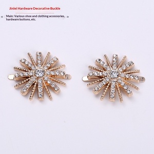 Boucle décorative en strass flocon de neige pour empeigne de chaussures, accessoires pour chaussures <span class=keywords><strong>femme</strong></span>, ornement floral, vente en gros - Product Image 5