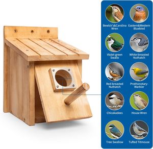 Tự nhiên bên ngoài bằng GỖ CHIM nhà ngoài trời treo Bluebird nhà gỗ làm bằng tay chim làm tổ - Product Image 4