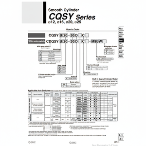 Piezas neumáticas SMC Pneumatics Smooth Cylinder - Product Image 1