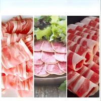 Trancheuse à viande semi-automatique commerciale de 12 pouces, machine électrique pour couper les rouleaux d'agneau, les rouleaux de bœuf et la viande congelée.