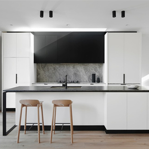 Armoires de cuisine modernes en pierre de quartz, peinture deux composants, laque, meubles de cuisine, ensemble de meubles de cuisine - Product Image 3