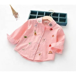 Camisa para Niñas, Ropa Infantil de Primavera y Verano, Camisa <span class=keywords><strong>Blanca</strong></span> de Manga Larga para Otoño, <span class=keywords><strong>Blusa</strong></span> Bordada de Algodón Estilo Coreano para Bebés - Product Image 3
