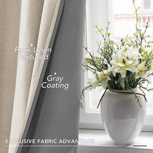 <span class=keywords><strong>Tende</strong></span> Oscuranti 100% Lino con Occhielli, <span class=keywords><strong>Tende</strong></span> Termiche Solide per Camera da Letto - Product Image 6