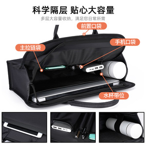 Oukqi Business Briefcase 39x30x11cm Large Capacity Oxford Cloth Office Document Bag With Id Card Holder Unisex - Product Image 2