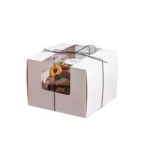 Grande boîte à gâteau rectangulaire transparente, boîte à gâteau blanche avec fenêtre, boîte à gâteau Kraft cadeau de mariage