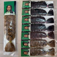 Rambut Kepang Sintetis Yaki Murah Grosir Pre-stretched EZ Crochet Braids 41" 165g Berbagai Warna