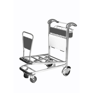 Chariot d'aéroport pliable robuste avec siège passager, capacité 250 kg, cadre en acier inoxydable - Product Image 4
