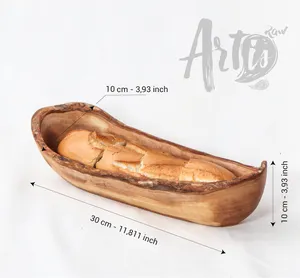 RusticWood Handcrafted Bread Basket / Nature's Touch Handmade Bread Holder / Bread Basket handmade from Olive Wood