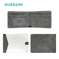 Portefeuille carré en cuir PU personnalisable Subbank, vierge pour sublimation, porte-cartes pliable pour femme, impression sur une face