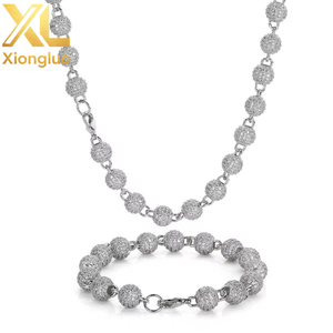 8mm Neck <b>Chain</b> for Women Gold Plated <b>Iced</b> Out <b>Chain</b> Micro Pave Cz Jewelry Round Bead Necklace - Product Image 6
