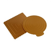 Plateaux à gâteau en carton ondulé dorés personnalisés, bases à gâteau rondes et carrées, emballage de boulangerie pour mariage et fête