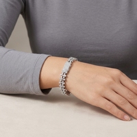Bracelet de luxe HCBRA26040016 en micro-zircon pavé, design unique à chaîne croisée pour homme, style hip-hop tendance, motif paix