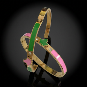 Bracciale braccialetto in acciaio inossidabile edera personalizzato in acciaio inossidabile rosa verde gioiello da <span class=keywords><strong>donna</strong></span> gioiello in smalto acero edera braccialetti braccialetto - Product Image 2