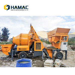 Bétonnière portable avec pompe 40m3/h, moteur diesel, montée sur remorque, design compact pour travaux de coulage de béton sur petits chantiers - Product Image 6