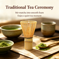 Fouet à matcha japonais en bambou personnalisé avec logo, fouet à thé en bambou naturel pour thé vert