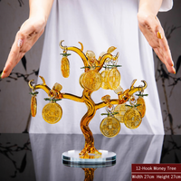 Arbre à Argent Feng Shui en Cristal Pas Cher avec Pièces de Cuivre, Arbre à Lingots Porte-Bonheur pour la Décoration Intérieure